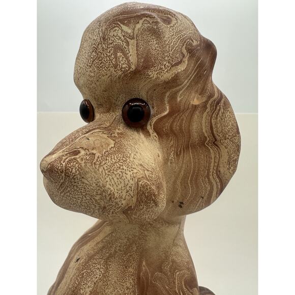 VTG Large 14" Pine Scented Pottery Colorado Poodle Statue Figure Brown Glaze - Picture 2 of 10